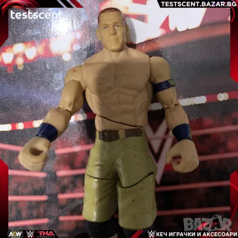 Екшън фигура WWE John Cena Джон Сина Mattel Basic Khaki Cargo Blue Bands figure играчка, снимка 1 - Колекции - 48490729