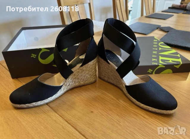 Черни сандали на платформа - Jones the Bootmaker - №40