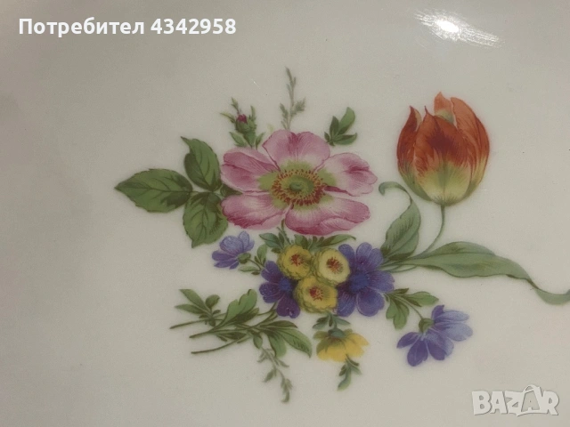 Винтидж порцеланова чиния Lindner Bavaria .1950-1970, снимка 4 - Антикварни и старинни предмети - 53882140