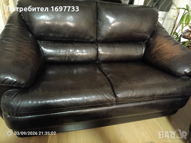 Продавам два кожени дивана, снимка 2 - Дивани и мека мебел - 53913002