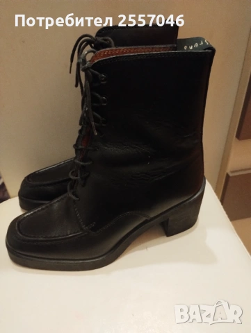 Боти тип кубинки естествена кожа 35 номер , снимка 2 - Дамски боти - 53667462