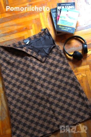 Елегантна дамска пола в кафеви нюанси, зимна, снимка 2 - Поли - 54127009