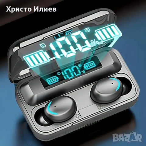 Безжични Bluetooth слушалки с кутия за зареждане LED дисплей вграден микрофон, снимка 10 - Безжични слушалки - 51579599