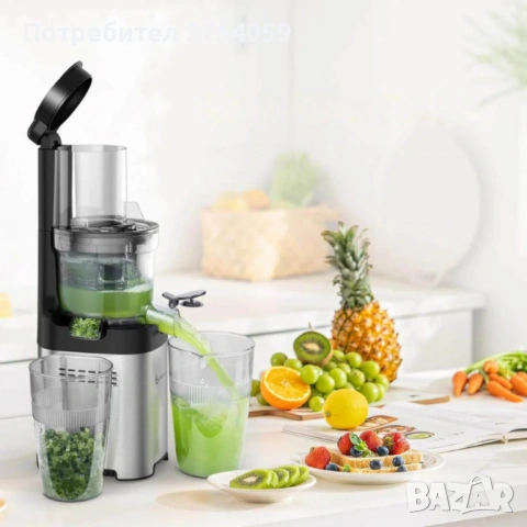 Сокоизстисквачка AMZCHEF ZM1902 с фин двуслоен филтър – повече сок, по-малко шум и нула капки, снимка 6 - Сокоизстисквачки и цитрус преси - 53208885