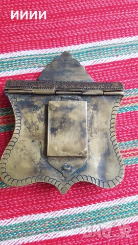 Фишекчийница Фишеклък барутница паласка със сцена , снимка 3 - Антикварни и старинни предмети - 52060973