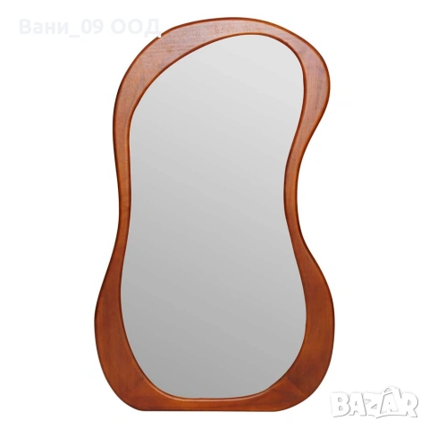 Голямо огледало с дървена рамка с неправилна форма