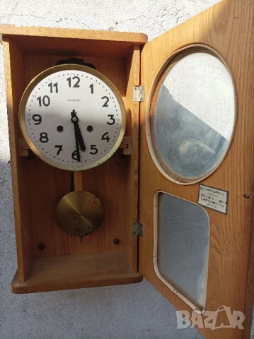 стар полски часовник метрон работещ, снимка 2 - Стенни часовници - 51087754