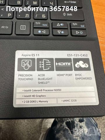 Acer Aspire ES11, снимка 2 - Лаптопи за работа - 45617517