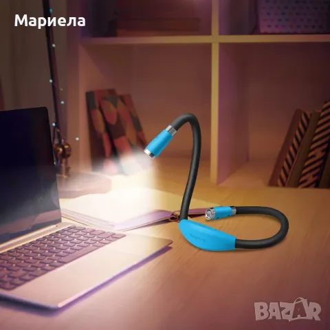 USB акумулаторна нощна лампа за четене / 4 LED крушки / 4 регулируеми яркости / Свободни ръце, снимка 4 - Други - 49461053