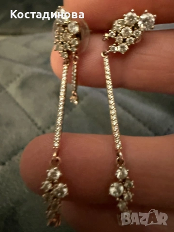 Обеци Сваровски, снимка 3 - Обеци - 53918477