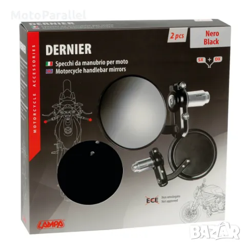 Мото огледала LAMPA DERNIER BLACK, снимка 2 - Аксесоари и консумативи - 47217584