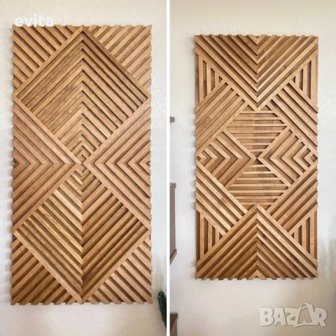 🌿 Ръчно изработено дървено пано за стена, артистичен интериорен акцент, снимка 12 - Декорация за дома - 35723236