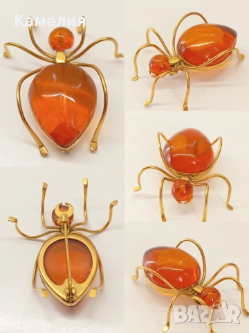 Брошка, кехлибар 