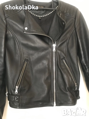 Кожено яке Massimo Dutti XS, снимка 3 - Якета - 51860265