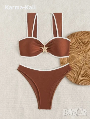 Кафяв бански от 2 части , снимка 3 - Бански костюми - 50506851