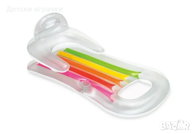 Надуваем дюшек кресло King Kool INTEX, 160 х 85 см, PVC, сив/син, снимка 3 - Надуваеми играчки - 49928085
