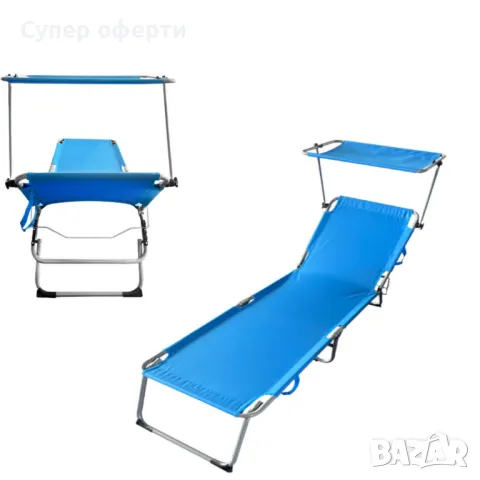 Градински шезлонг Muhler C2013, 188x56x25 cm