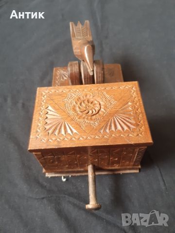 Стара Дървена Кутия за Цигари Дърворезба и Птица, снимка 4 - Антикварни и старинни предмети - 46457188