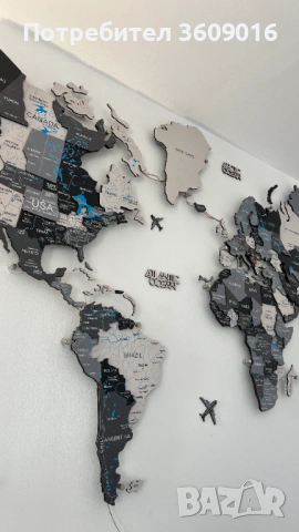 Карта на света XL 200cm x 120cm Enjoy The Wood