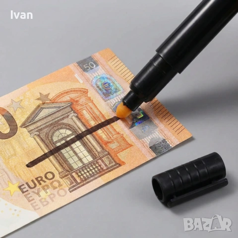 Комплект 3 броя - тестер писалка за фалшиви евро банкноти, снимка 3 - Други - 53345002