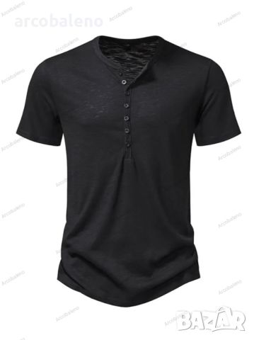 Мъжка ежедневна модна тениска с къс ръкав Henley, 4цвята , снимка 7 - Тениски - 45483211