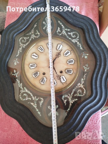 Антикварен Френски часовник с инкрустация от седеф, снимка 2 - Антикварни и старинни предмети - 53071938