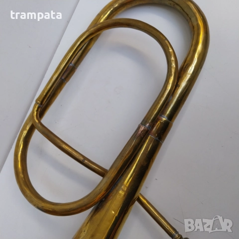 ТОП ОФЕРТА -30%  Стар немски духов музикален инструмент ,Трумбон, тромпет, тръба , снимка 5 - Духови инструменти - 52317048