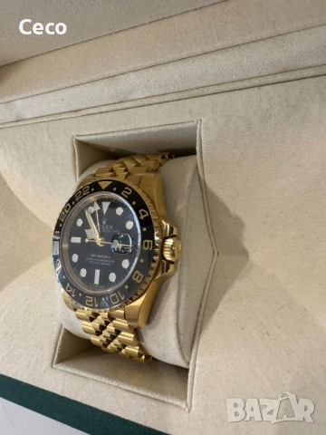 Златист Rolex GMT Master II, снимка 2 - Мъжки - 51613761