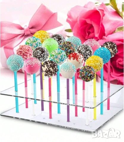 20 бр Акрилна стойка поставка за близалки Кейк попс Cake pop pops пластмасова стенд клечки лолипоп , снимка 2 - Други - 46738526