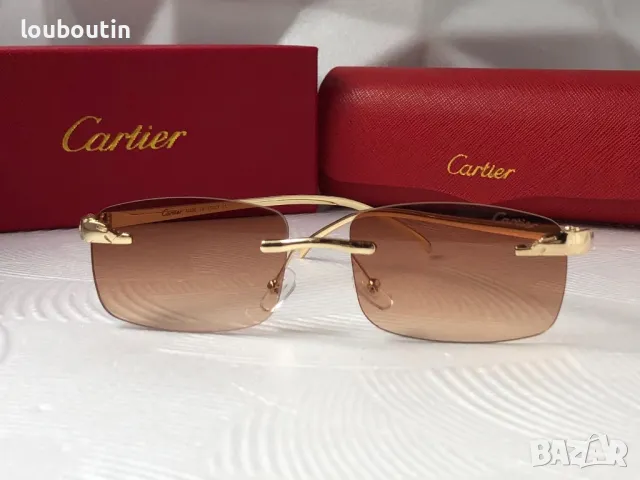Cartier Мъжки слънчеви очила правоъгълни 3 цвята дамски унисек, снимка 8 - Слънчеви и диоптрични очила - 49785762