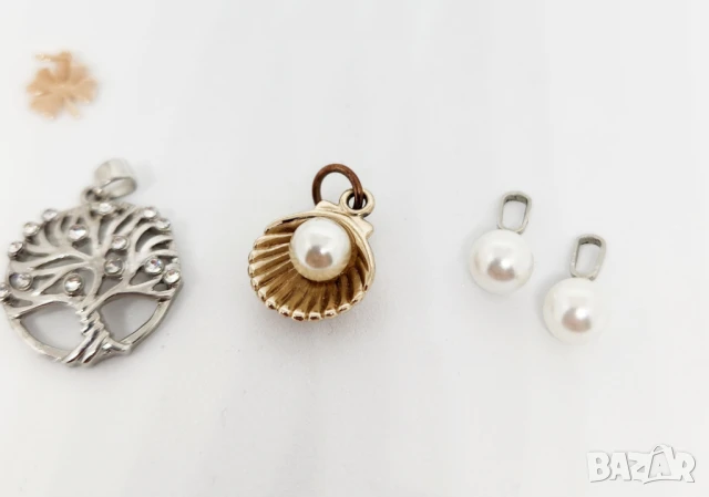 Висулки Sunlight детелина перла дърво черупка сърце мълния, снимка 5 - Колиета, медальони, синджири - 51022325