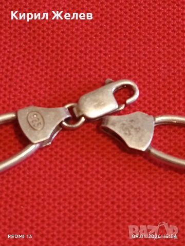 Масивен сребърен ланец много красив майсторска ръчна изработка 53062, снимка 4 - Колиета, медальони, синджири - 53044956