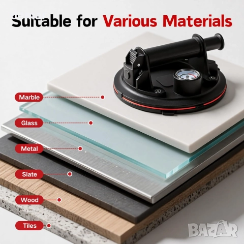 Вакуумни вендузи 20 см, 2 броя, товароподемност 220 кг, с куфар за носене, снимка 4 - Други стоки за дома - 52442705