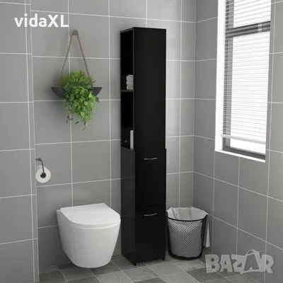 vidaXL Нощно шкафче, сиво, 38x28x52 см, дърво от пауловния(SKU:808432), снимка 3 - Шкафове - 49087993