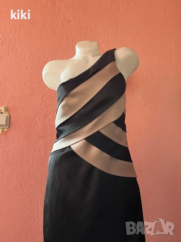 Look L Черна сатенена рокля 