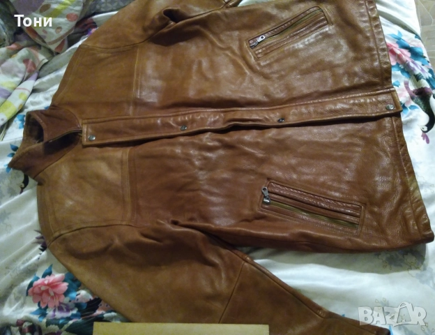 Ново Мъжко Яке Изцяло от Натурална Естествена Кожа L , снимка 4 - Якета - 52664408