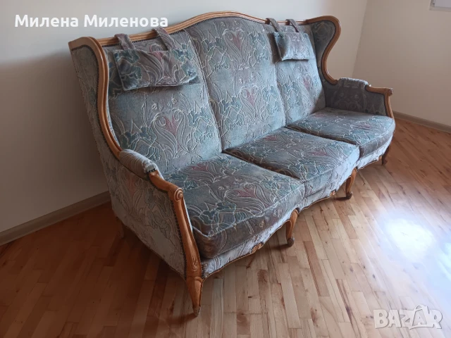 Винтиж диван тройка , снимка 2 - Дивани и мека мебел - 51000565
