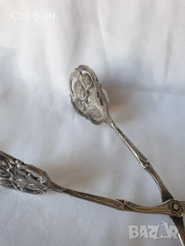 Посребрена щипка, снимка 5 - Антикварни и старинни предмети - 50102411