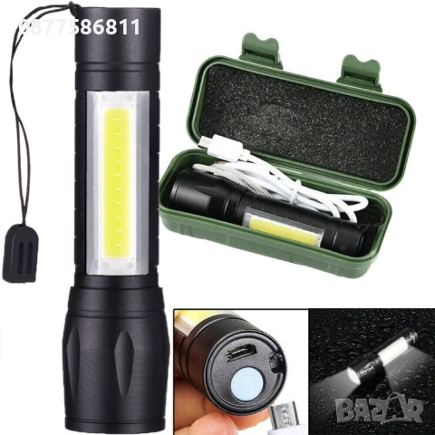 НОВ LED ФЕНЕР POLICE СЪС ZOOM SOS.ФЕНЕРИ С USB. СОЛАРНА ЛЕД ЛАМПА. КЪМПИНГ ФЕНЕР. ДЖОБНО ФЕНЕРЧЕ +, снимка 9 - Къмпинг осветление - 51630274