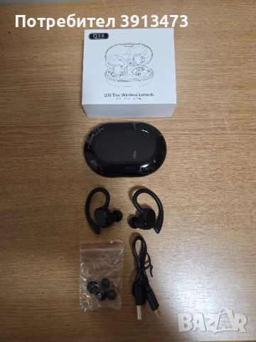 Безжични слушалки Rulefiss Q38, черни, Bluetooth 5.3, 48 часа време за възпроизвеждане, снимка 2 - Bluetooth слушалки - 51956031