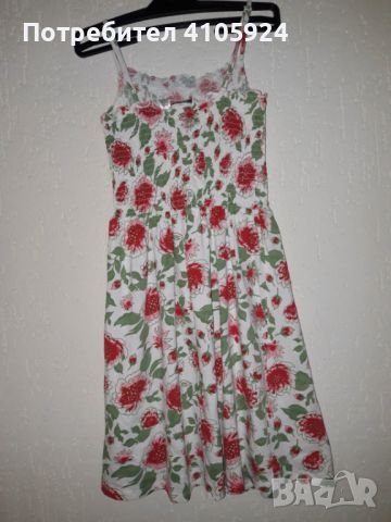Pepperts! teens бяла лятна рокля с червени и розови цветя, снимка 2 - Детски рокли и поли - 45888888