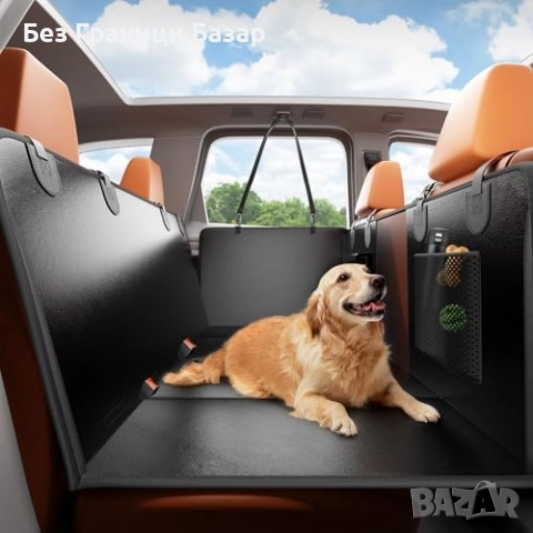 Нов протектор за задна седалка за куче черен, непромокаем, универсален