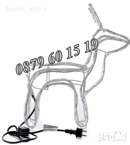 Коледен светещ елен, коледен елен височина 90 см, жълта, бяла или синя светлина, снимка 5 - Декорация за дома - 52358263