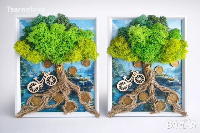 Ръчно изработени картини с естествен скандинавски мъх, снимка 2 - Картини - 53985438