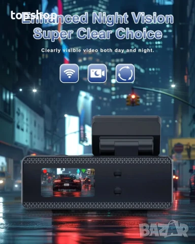 НОВА 4К Даш камера, WiFi, 64GB карта, 4K+1080P, контрол от приложение, 1,47" екран, G-сензор..., снимка 4 - Аксесоари и консумативи - 50502000