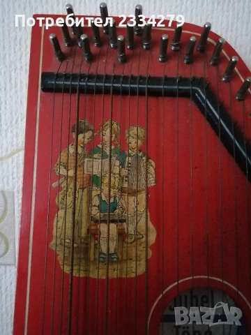 Цитра, струнен музикален инструмент от миналият век. , снимка 4 - Антикварни и старинни предмети - 53213384