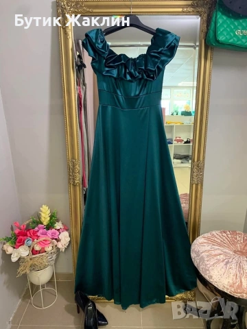 Дълги сатенени рокли , снимка 2 - Рокли - 53989734