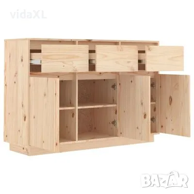 vidaXL Сайдборд, 111x34x75 см, бор масив（SKU:813814）, снимка 3 - Други - 48772132