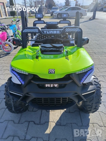 F1 Двуместен акумулаторен джип TURBO 4x4 зелен, снимка 11 - Други - 53849948
