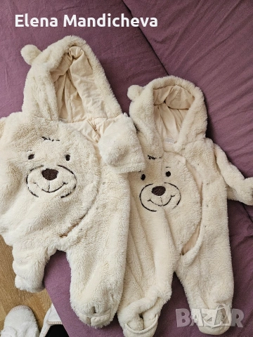 Бебешки ескимос Ромпър за зима Топъл гащеризон за бебе мечо пух